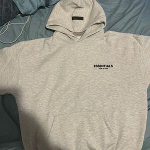 Fear of God Essentials Light Gray Hoodie